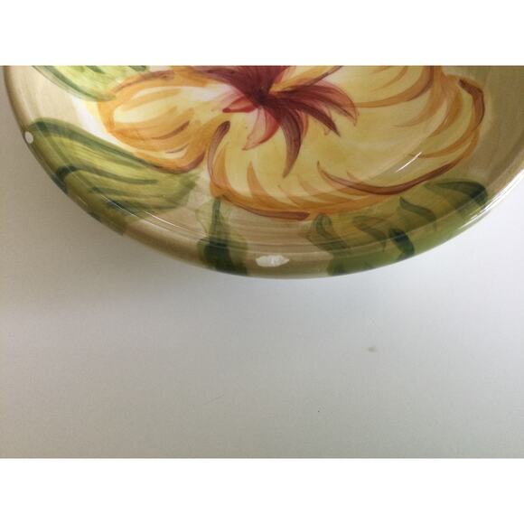 Tabletop Lifestyles Tropical Hibiscus Hand Painted Dip Bowls - Picture 12 of 12